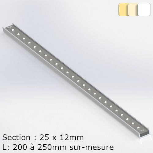 Monochrome white strip steel profile